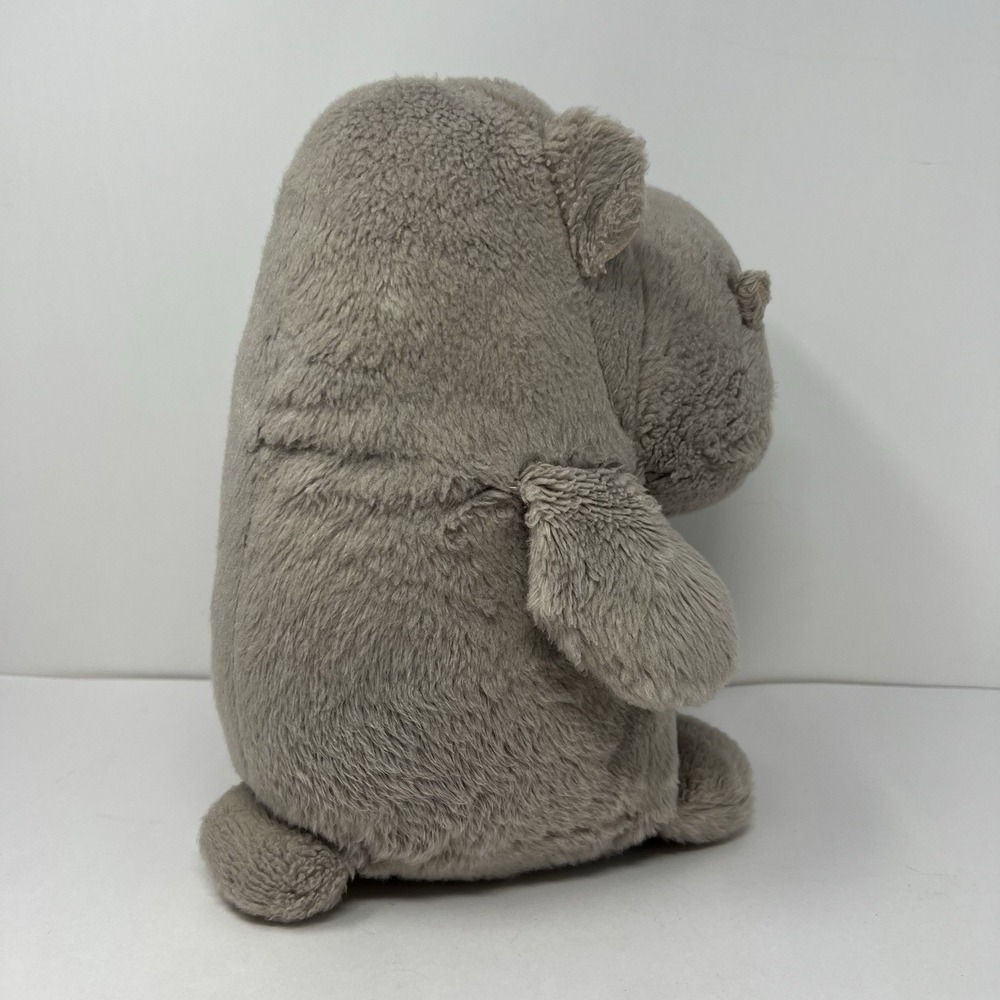 Gray Hippopotamus Hippo Fat Plush 11" Aurora Stuffed Animal Cuddly Soft Play Toy - Picture 2 of 16